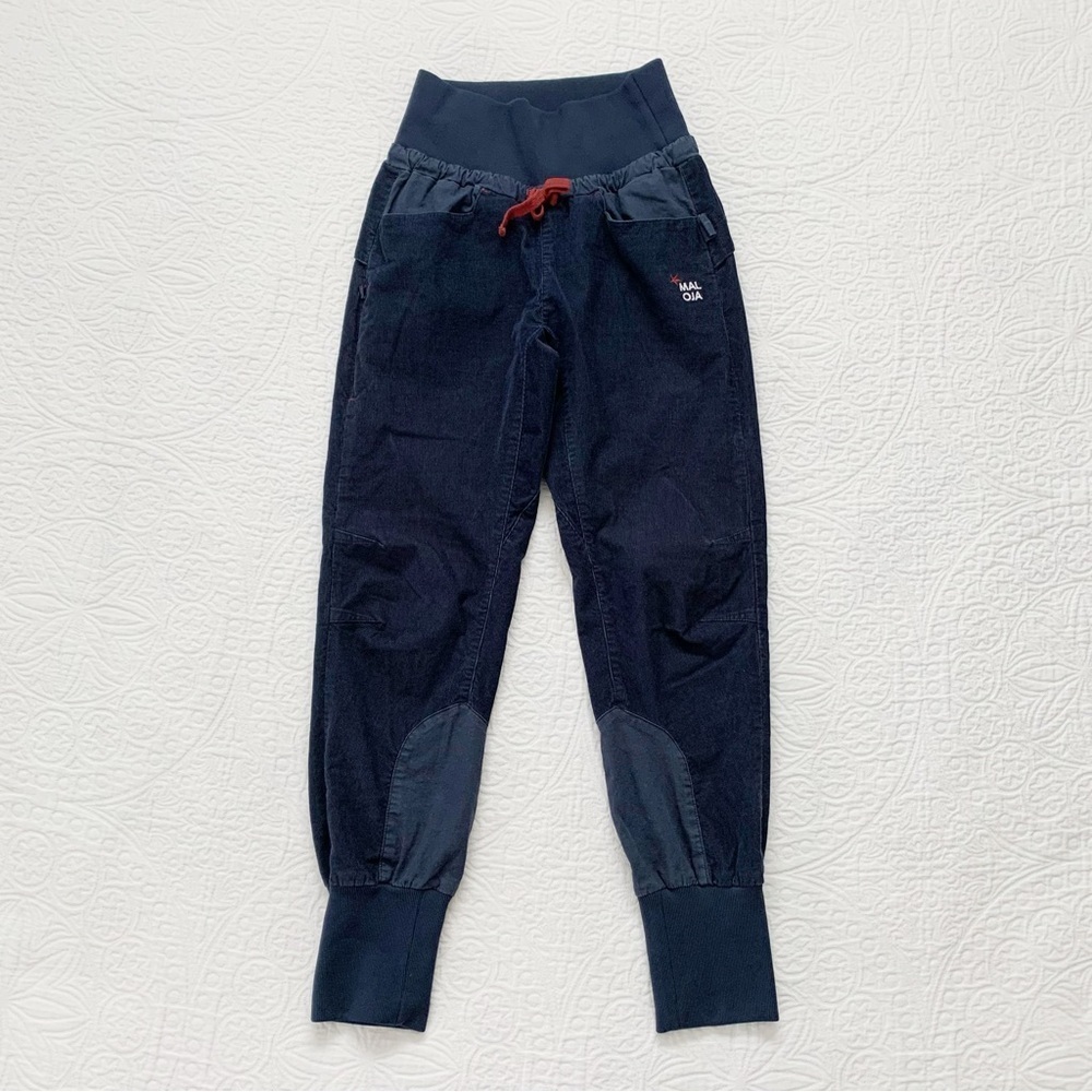 Navy Women's Jogger Pants with Red Accents